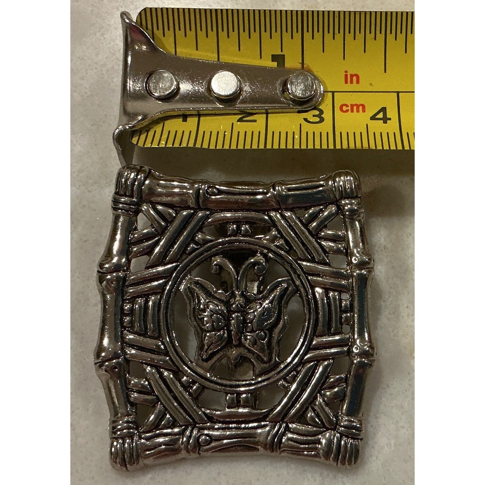 John Hardy Butterfly Bamboo Brooch Pin Silver Tone Costume Jewelry‎ - Picture 2 of 5